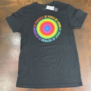 NWT Unisex Pride Tee Be Human Black Rainbow multicolor streetwear Size Small